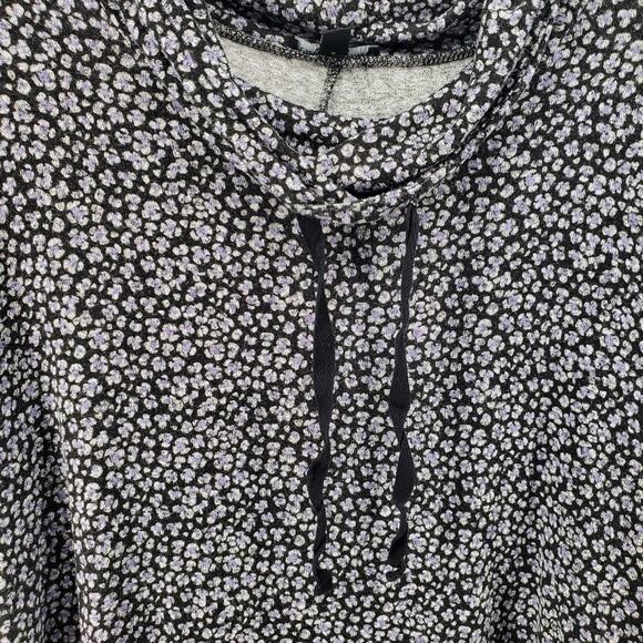 Lane‎ Bryant Women's 18/20 Black / Purple Floral Long Sleeve Top Pre-Owned - Picture 3 of 6